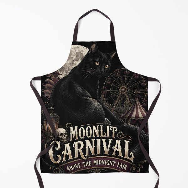 Item preview, Moonlit Carnival Black Cat Halloween Gothic Storybook Art designed and sold by BernoNickel.