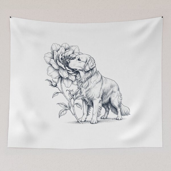 Item preview, Golden Retriever Smell Flower Dog Lover designed and sold by dian-rody-crest.