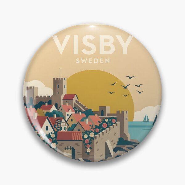 Item preview, Visby Sweden Vintage Travel Poster - Minimalist Gotland Art Print designed and sold by DuckOddity.