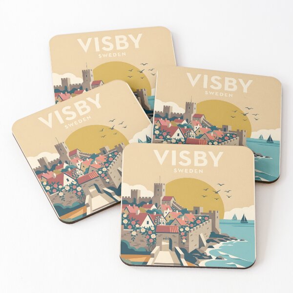 Item preview, Visby Sweden Vintage Travel Poster - Minimalist Gotland Art Print designed and sold by DuckOddity.