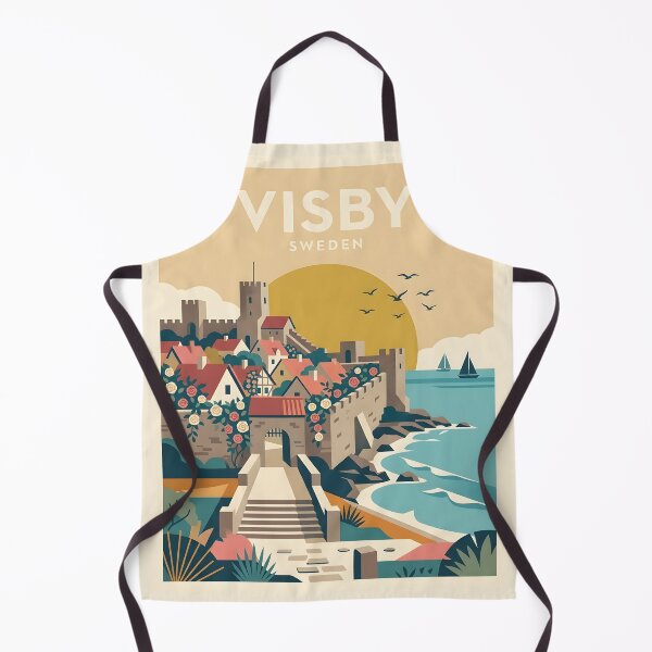 Item preview, Visby Sweden Vintage Travel Poster - Minimalist Gotland Art Print designed and sold by DuckOddity.