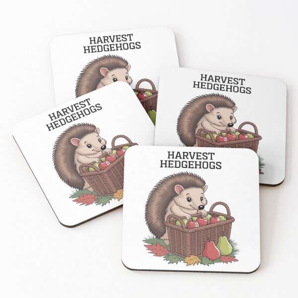 Item preview, Harvest Hedgehogs Cute Autumn Apple Basket designed and sold by FestivityFinds.