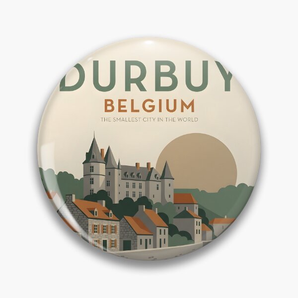 Item preview, Durbuy Belgium Vintage Travel Poster - Smallest City Art Print designed and sold by DuckOddity.
