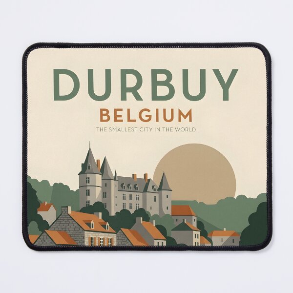 Item preview, Durbuy Belgium Vintage Travel Poster - Smallest City Art Print designed and sold by DuckOddity.