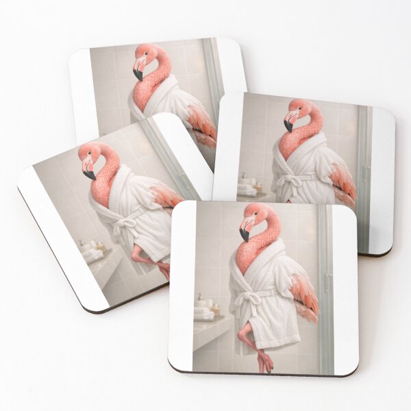 Item preview, Flamingo Bathrobe designed and sold by Sillytoe.