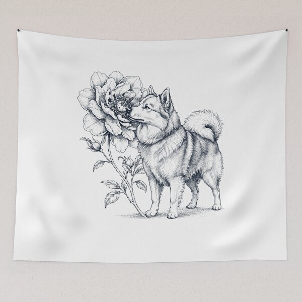 Item preview, Icelandic Sheepdog Smell Flower Dog Lover designed and sold by dian-rody-crest.