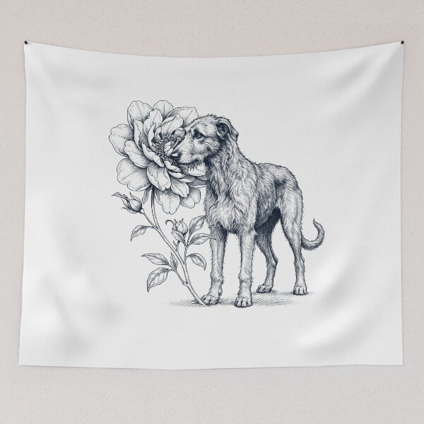 Item preview, Irish Wolfhound Smell Flower Dog Lover designed and sold by dian-rody-crest.