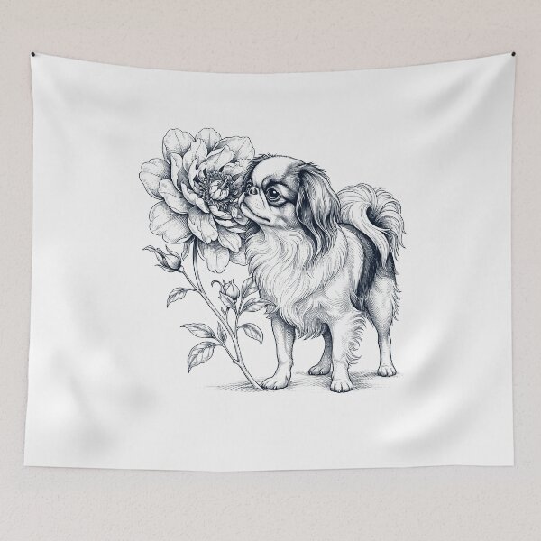 Item preview, Japanese Chin Smell Flower Dog Lover designed and sold by dian-rody-crest.