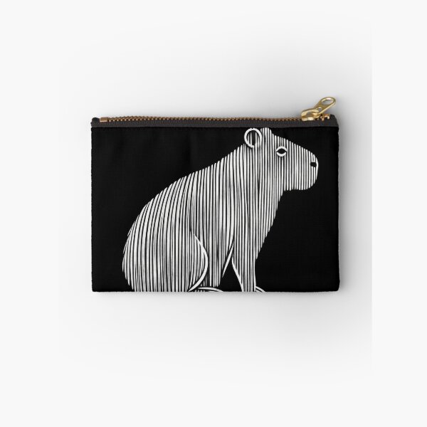 Item preview, Linear Textured Capybara - Vertical Black and White Engraving designed and sold by elglotonmusical.