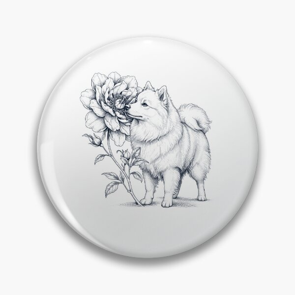 Item preview, Japanese Spitz Smell Flower Dog Lover designed and sold by dian-rody-crest.