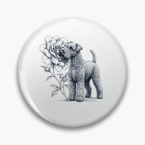 Artikelvorschau, Kerry Blue Terrier, der Blumen riecht – Hundeliebhaber entworfen und verkauft von dian-rody-crest.