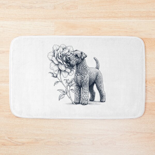 Aperçu de l'œuvre Kerry Blue Terrier, amoureux des fleurs créée et vendue par dian-rody-crest.