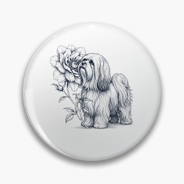 Item preview, Lhasa Apso Smell Flower Dog Lover designed and sold by dian-rody-crest.