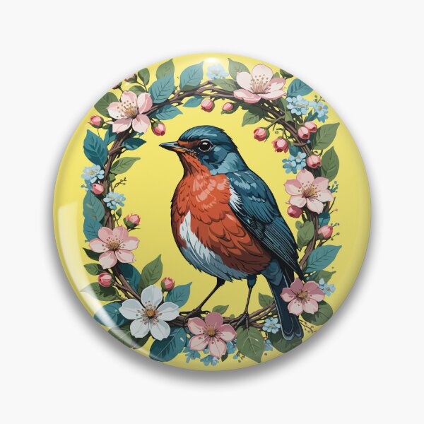 Item preview, MI American Turdus migratorius and Apple-Flowers Design designed and sold by taiche.