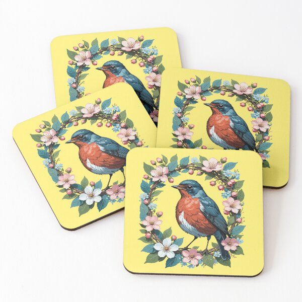 Item preview, MI American Turdus migratorius and Apple-Flowers Design designed and sold by taiche.