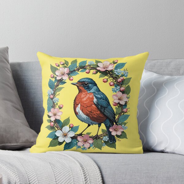 Item preview, MI American Turdus migratorius and Apple-Flowers Design designed and sold by taiche.