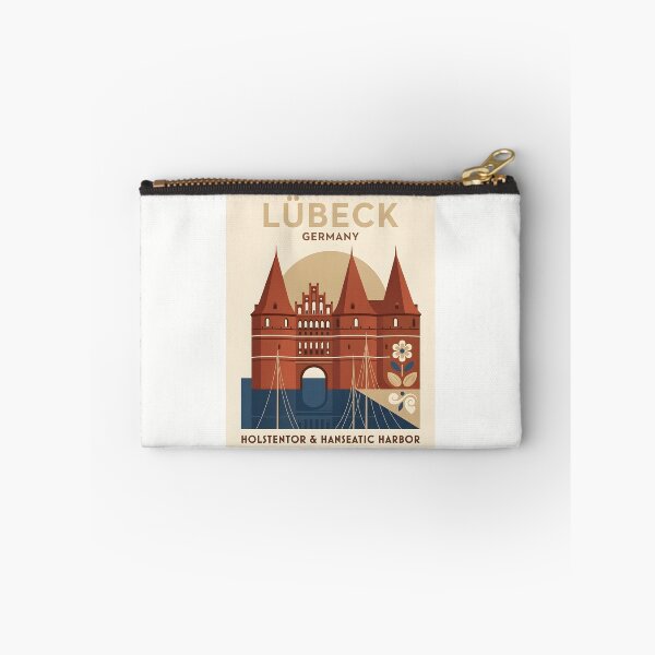 Item preview, Lubeck Germany Vintage Travel Poster - Minimalist Holstentor Art Print designed and sold by DuckOddity.