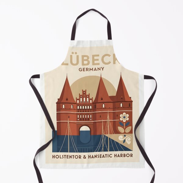 Item preview, Lubeck Germany Vintage Travel Poster - Minimalist Holstentor Art Print designed and sold by DuckOddity.