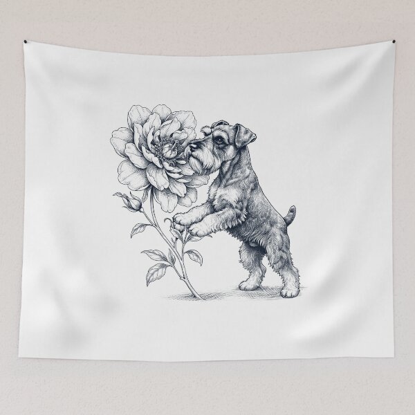 Item preview, Miniature Schnauzer Smell Flower Dog Lover designed and sold by dian-rody-crest.
