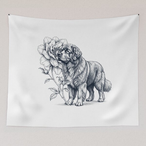Item preview, Newfoundland Smell Flower Dog Lover designed and sold by dian-rody-crest.