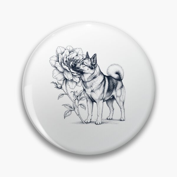 Item preview, Norwegian Elkhound Smell Flower Dog Lover designed and sold by dian-rody-crest.