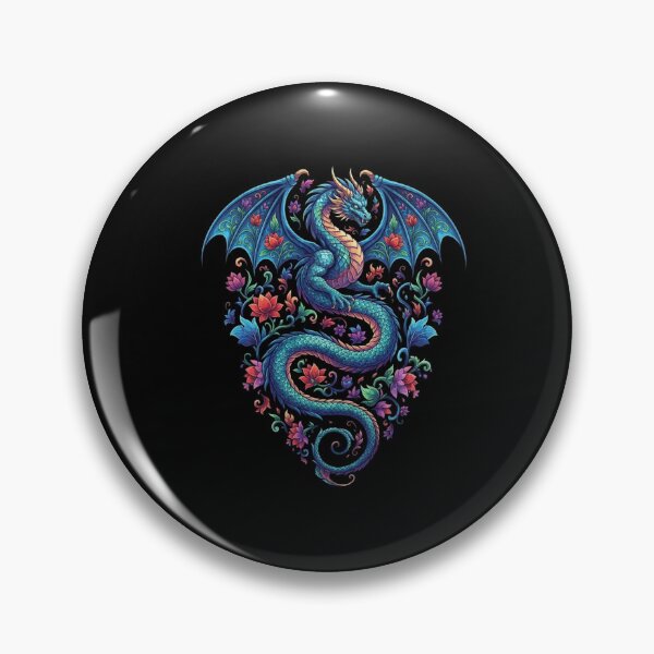 Item preview, Blue Floral Dragon Colorful Botanical Fantasy Design designed and sold by Ostericaimusa.