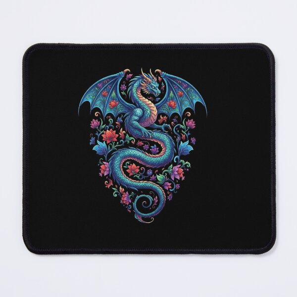 Item preview, Blue Floral Dragon Colorful Botanical Fantasy Design designed and sold by Ostericaimusa.