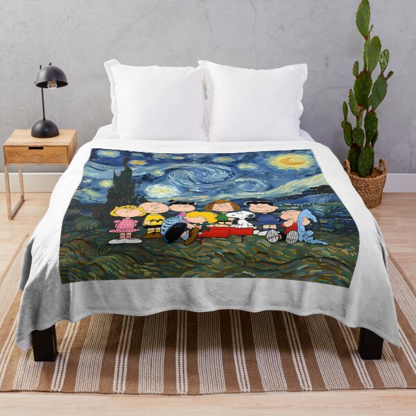 Aperçu de l'œuvre Snoopy et la bande des Peanuts Nuit étoilée créée et vendue par CapsuleOfLife.