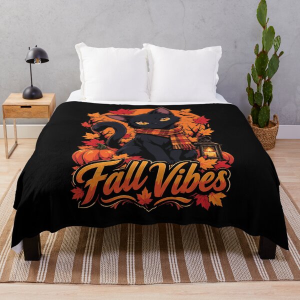 Item preview, Black Cat Fall Vibes designed and sold by GhoulishGraphX.