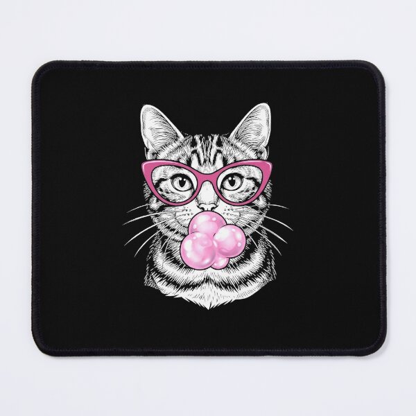 Item preview, Cute Bubblegum Cat with Pink Glasses Funny Kitty Graphic designed and sold by MiALopezArt.
