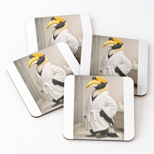 Item preview, Great Hornbill Bathrobe designed and sold by Sillytoe.
