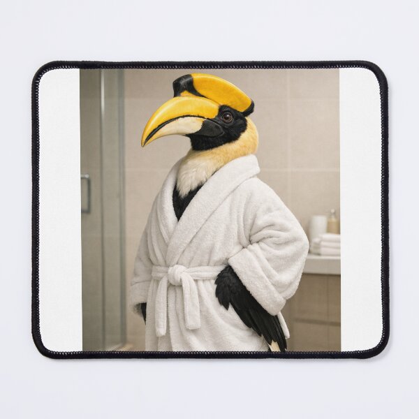 Item preview, Great Hornbill Bathrobe designed and sold by Sillytoe.