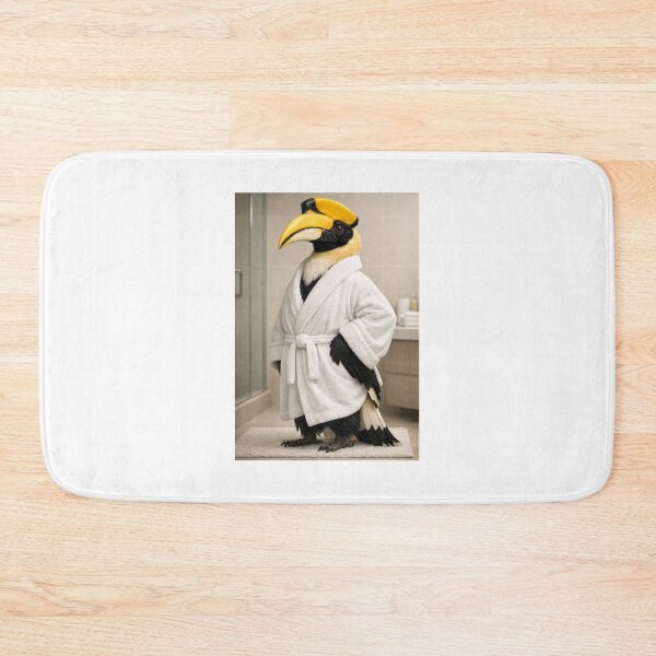 Item preview, Great Hornbill Bathrobe designed and sold by Sillytoe.