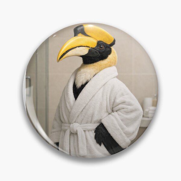 Item preview, Great Hornbill Bathrobe designed and sold by Sillytoe.