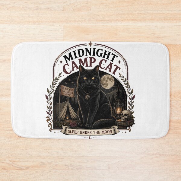 Item preview, Midnight Camp Cat Black Cat Halloween Gothic Storybook Art designed and sold by OliviaHayesArt.