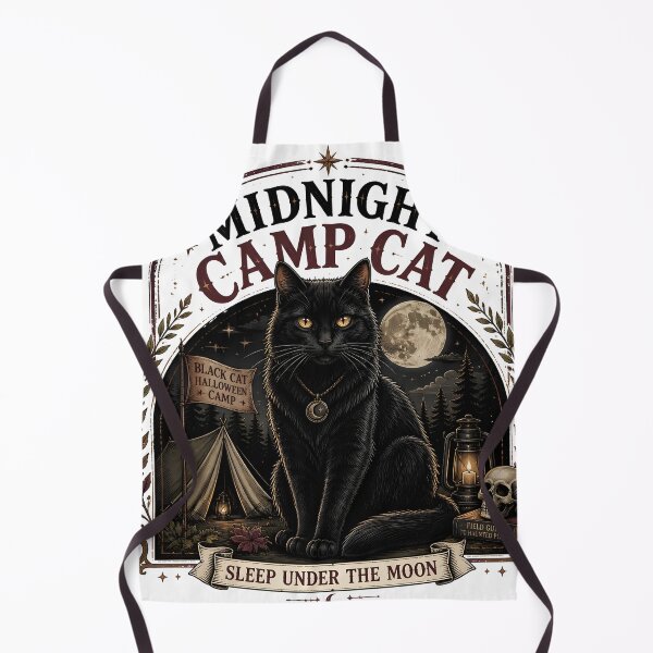 Item preview, Midnight Camp Cat Black Cat Halloween Gothic Storybook Art designed and sold by OliviaHayesArt.