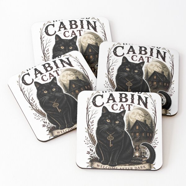 Item preview, Haunted Cabin Cat Black Cat Halloween Gothic Storybook Art designed and sold by OliviaHayesArt.