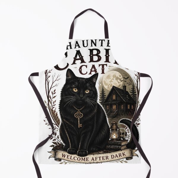 Item preview, Haunted Cabin Cat Black Cat Halloween Gothic Storybook Art designed and sold by OliviaHayesArt.