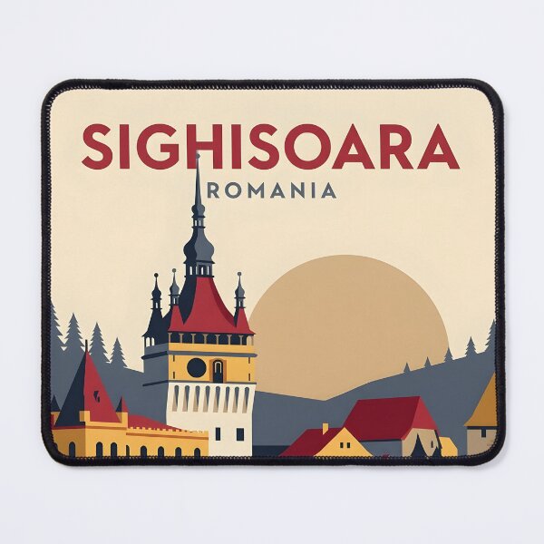 Item preview, Sighisoara Romania Vintage Travel Poster - Transylvania Citadel Art Print designed and sold by DuckOddity.