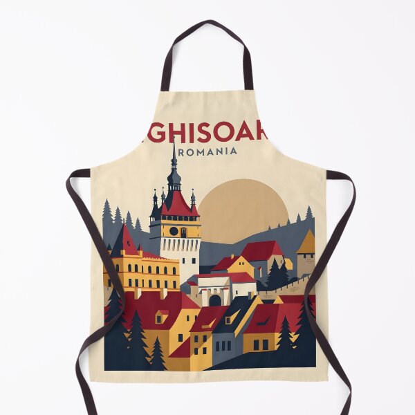 Item preview, Sighisoara Romania Vintage Travel Poster - Transylvania Citadel Art Print designed and sold by DuckOddity.