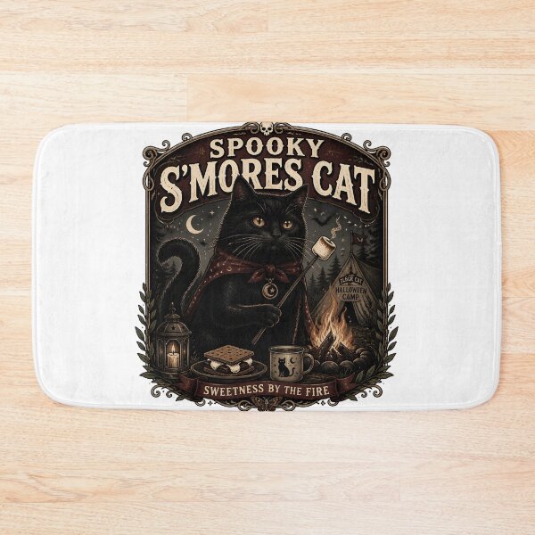 Item preview, Spooky S'Mores Cat Black Cat Halloween Gothic Storybook Art designed and sold by OliviaHayesArt.