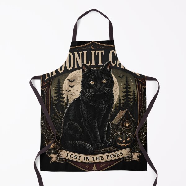 Item preview, Moonlit Camp Black Cat Halloween Gothic Storybook Art designed and sold by OliviaHayesArt.