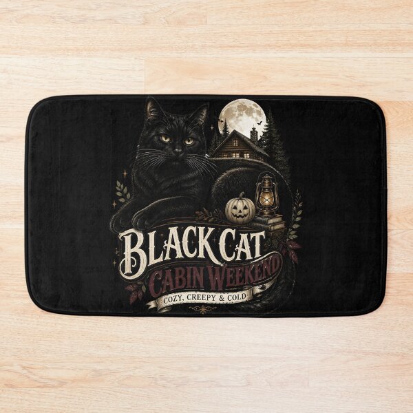 Item preview, Black Cat Cabin Weekend Black Cat Halloween Gothic Storybook Art designed and sold by OliviaHayesArt.