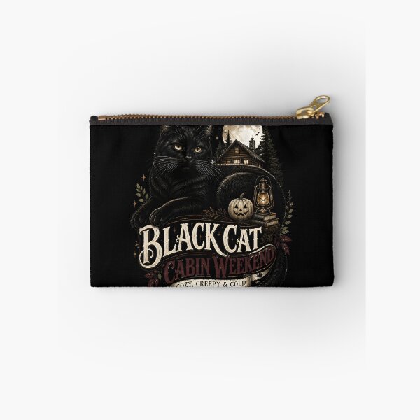 Item preview, Black Cat Cabin Weekend Black Cat Halloween Gothic Storybook Art designed and sold by OliviaHayesArt.
