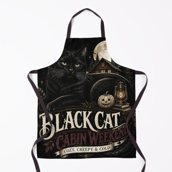 Item preview, Black Cat Cabin Weekend Black Cat Halloween Gothic Storybook Art designed and sold by OliviaHayesArt.