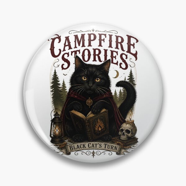 Item preview, Campfire Stories Black Cat Halloween designed and sold by OliviaHayesArt.