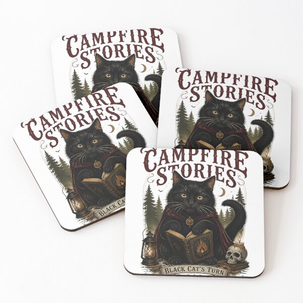 Item preview, Campfire Stories Black Cat Halloween designed and sold by OliviaHayesArt.