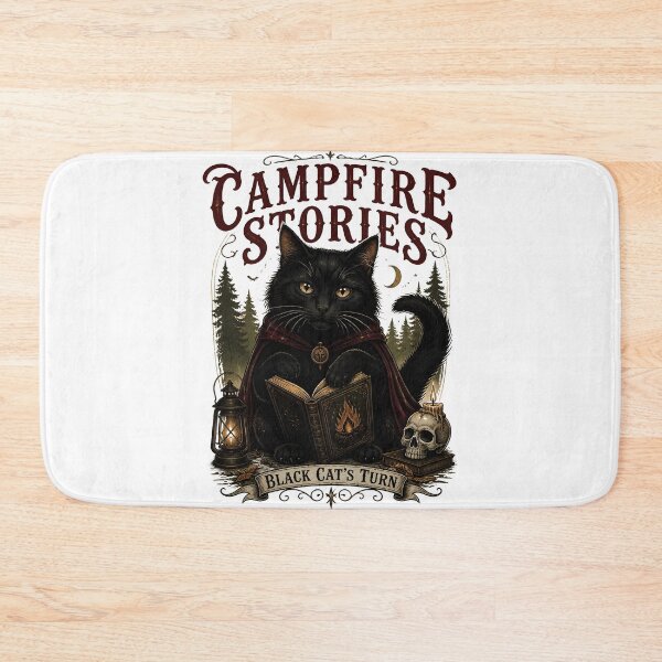 Item preview, Campfire Stories Black Cat Halloween designed and sold by OliviaHayesArt.