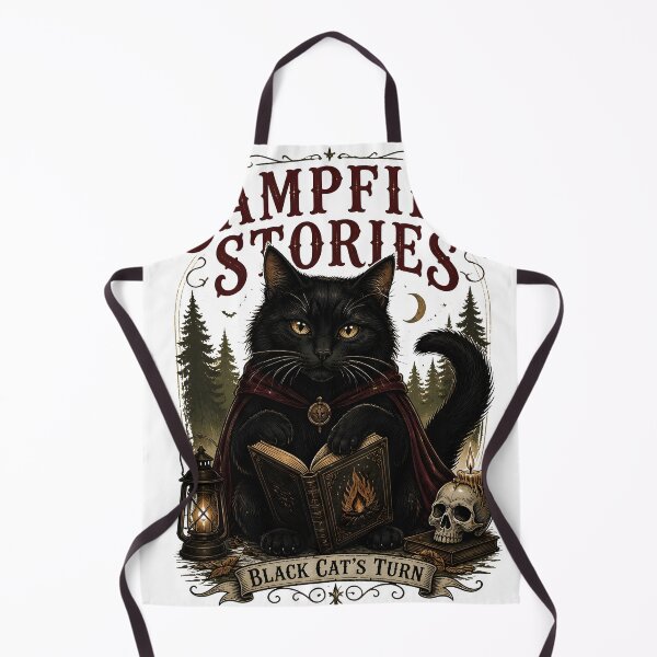 Item preview, Campfire Stories Black Cat Halloween designed and sold by OliviaHayesArt.