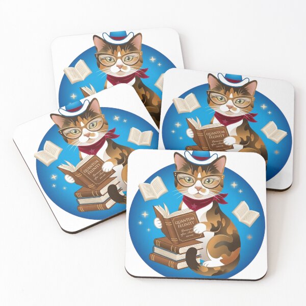 Item preview, Cowboy Cat Reading Quantum Physics Funny Bookish Art designed and sold by BalouEdison.
